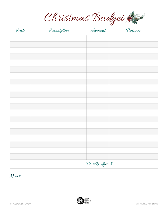 Christmas Budget Planner (Printable)