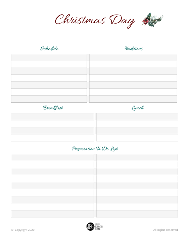 Christmas Day Planner (Printable) - Elizabeth George christmas-day-planner-printable-elizabeth-george