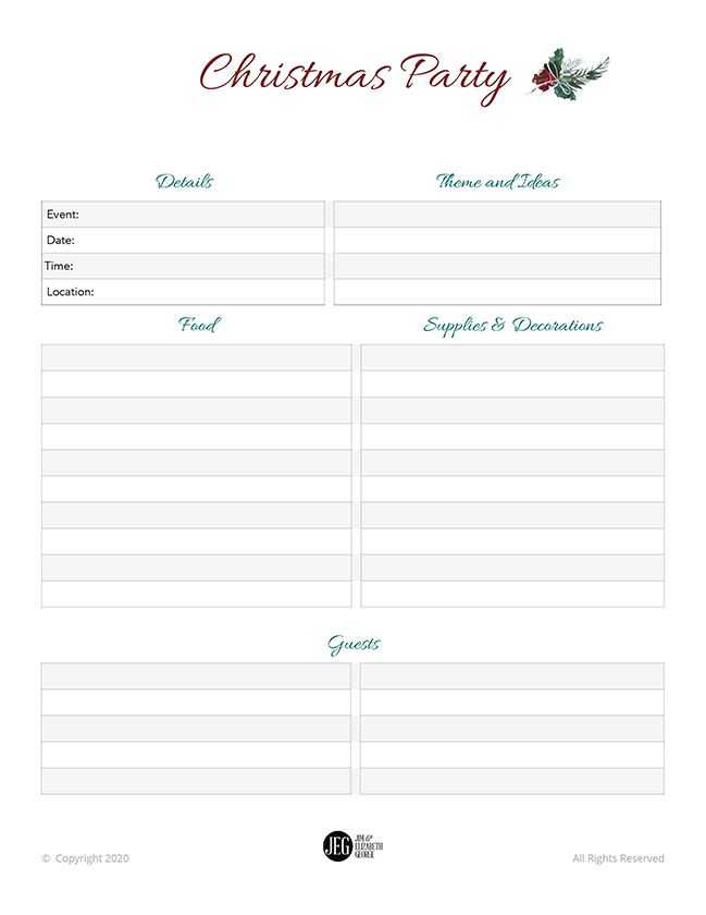 Christmas Party Planner (Printable) - Elizabeth George christmas-party-planner-printable-elizabeth-george
