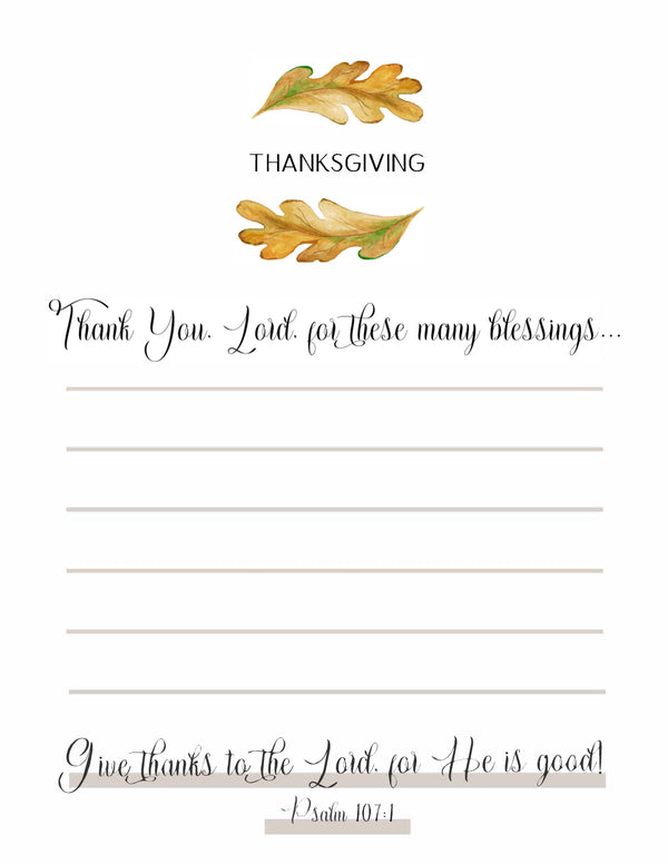 Thanksgiving Blessings (Printable) - Elizabeth George Thanksgiving Blessings (Printable) - Elizabeth George