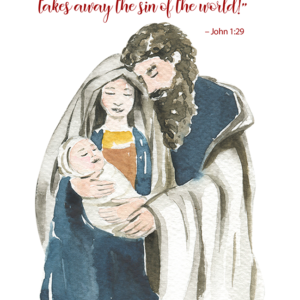 Christmas Art Print - Behold, the Lamb of God (Printable)