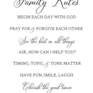 Family Rules (Printable)