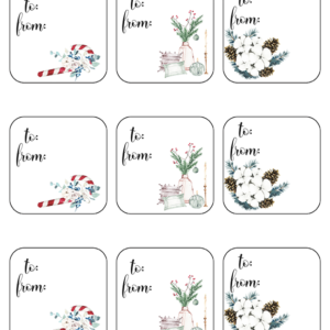 Christmas and Advent Square Gift Tags (Printable)